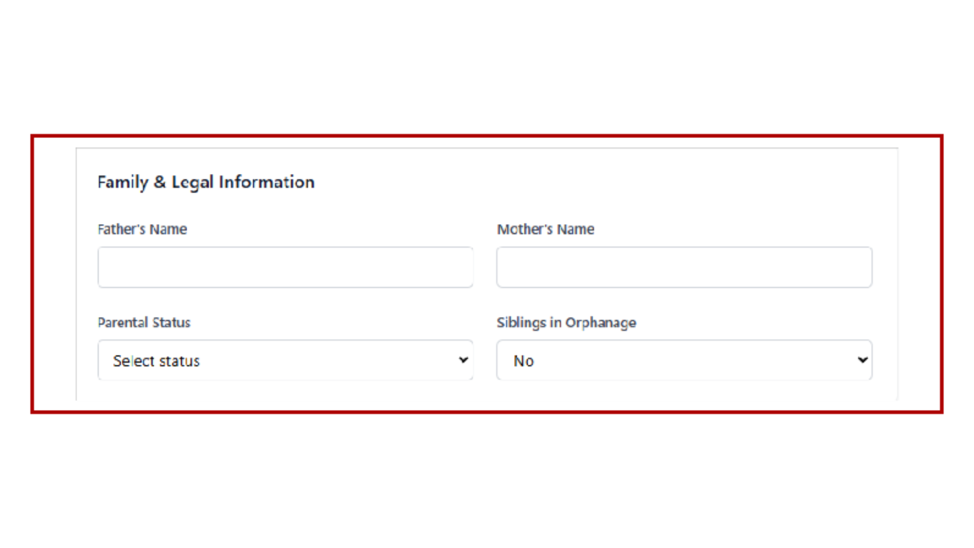 Family and Legal Information